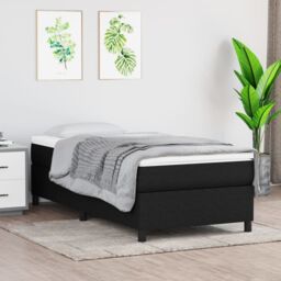 Berkfield Home Bed Frame without Mattress Black Single Fabric (UK/IE/FI/NO only) - thumbnail 1