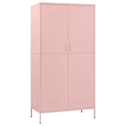Berkfield Home Wardrobe Pink 90x50x180 cm Steel - Size: 90 x 50 x 180 cm - thumbnail 2
