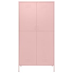 Berkfield Home Wardrobe Pink 90x50x180 cm Steel - Size: 90 x 50 x 180 cm - thumbnail 3