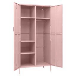 Berkfield Home Wardrobe Pink 90x50x180 cm Steel - Size: 90 x 50 x 180 cm - thumbnail 6