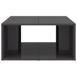 Berkfield Home Coffee Tables 4 pcs High Gloss Grey 33x33x33 cm Engineered Wood - Size: 33 x 33 x 33 cm - thumbnail 6