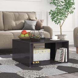 Berkfield Home Coffee Tables 4 pcs High Gloss Grey 33x33x33 cm Engineered Wood - Size: 33 x 33 x 33 cm - thumbnail 3