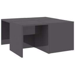 Berkfield Home Coffee Tables 4 pcs High Gloss Grey 33x33x33 cm Engineered Wood - Size: 33 x 33 x 33 cm - thumbnail 2