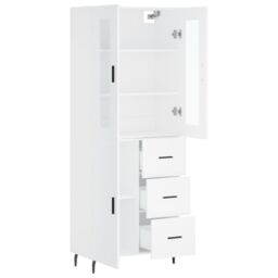 Berkfield Home Highboard White 69.5x34x180 cm Engineered Wood - thumbnail 4