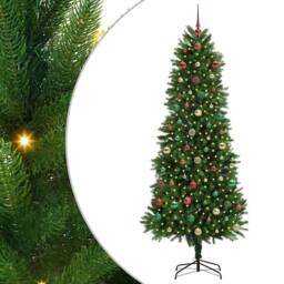 Berkfield Home Christmas Tree with 300 LEDs with Stand Green 240 cm PE - thumbnail 2