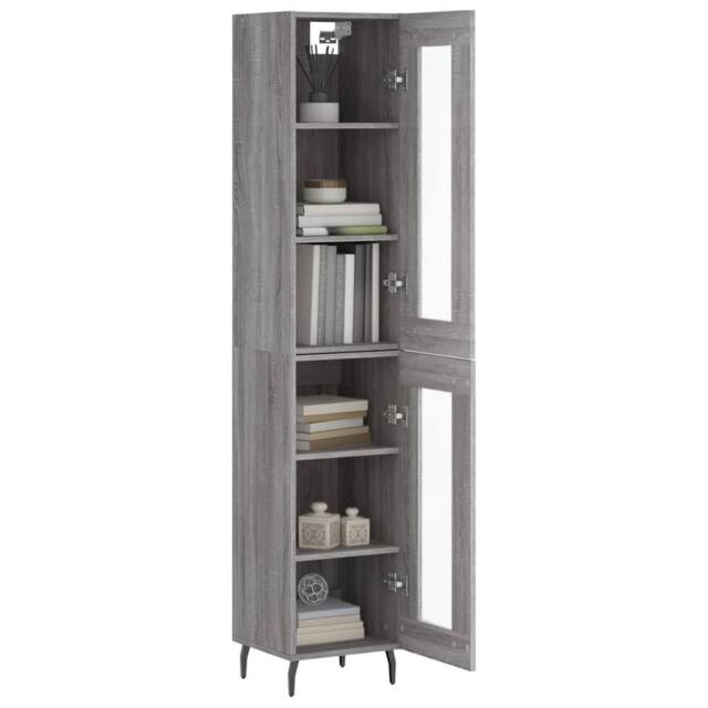 Berkfield Home Highboard Grey Sonoma 34.5x34x180 cm Engineered Wood - image 1