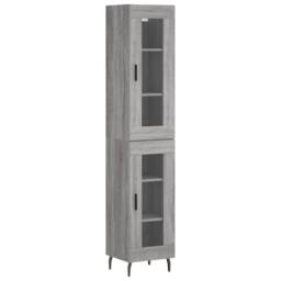 Berkfield Home Highboard Grey Sonoma 34.5x34x180 cm Engineered Wood - thumbnail 3
