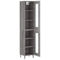Berkfield Home Highboard Grey Sonoma 34.5x34x180 cm Engineered Wood - thumbnail 4