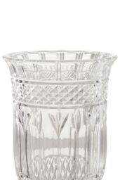 Orsina Footed Vase with Square Base, White Polyresin Design with Textured Finish, Ideal for Displaying in Clear - thumbnail 5