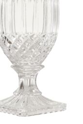 Orsina Footed Vase with Square Base, White Polyresin Design with Textured Finish, Ideal for Displaying in Clear - thumbnail 4