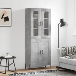 Berkfield Home Highboard Concrete Grey 69.5x34x180 cm Engineered Wood - thumbnail 1