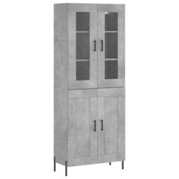 Berkfield Home Highboard Concrete Grey 69.5x34x180 cm Engineered Wood - thumbnail 2