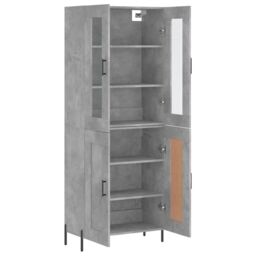 Berkfield Home Highboard Concrete Grey 69.5x34x180 cm Engineered Wood - thumbnail 4