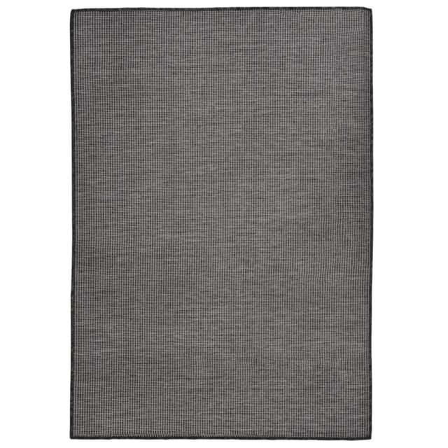 Berkfield Home Outdoor Flatweave Rug 160x230 cm Grey - Size: 100 cm diameter