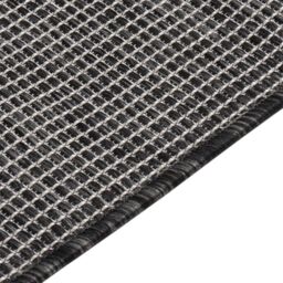Berkfield Home Outdoor Flatweave Rug 160x230 cm Grey - Size: 100 cm diameter - thumbnail 4