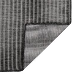 Berkfield Home Outdoor Flatweave Rug 160x230 cm Grey - Size: 100 cm diameter - thumbnail 2