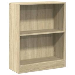 Berkfield Home Decorative Bookshelf Sonoma Oak 60x24x74.5 cm Engineered Wood in Light Brown - thumbnail 3