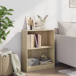 Berkfield Home Decorative Bookshelf Sonoma Oak 60x24x74.5 cm Engineered Wood in Light Brown - thumbnail 1