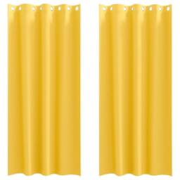 Berkfield Home Modern Curtains 2 pcs Mustard yellow 260 x 140 cm Polyester - thumbnail 3