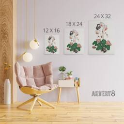 "Artery8 Cyclamen Butterfly Beetles & Shell Bolton Canvas Wall Art in White - Size: W18"" x H24""" - thumbnail 4