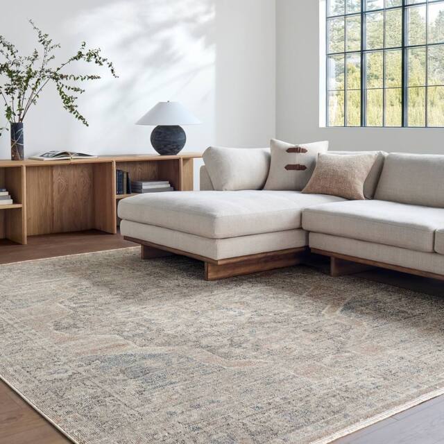 Livabliss Galey Alix Maria Elena III-Vintage Brown Blue Traditional Fringe Living Rug - Size: 160 cm x 215 cm - image 1
