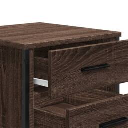 Berkfield Home Modern Bedside Cabinet Brown Oak 40x41x40 cm Engineered Wood - Size: 40 x 41 x 40 cm - thumbnail 9