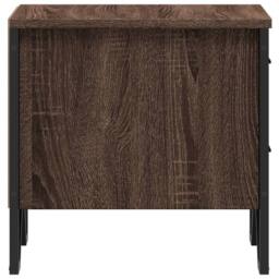 Berkfield Home Modern Bedside Cabinet Brown Oak 40x41x40 cm Engineered Wood - Size: 40 x 41 x 40 cm - thumbnail 7