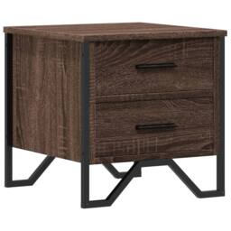 Berkfield Home Modern Bedside Cabinet Brown Oak 40x41x40 cm Engineered Wood - Size: 40 x 41 x 40 cm - thumbnail 3