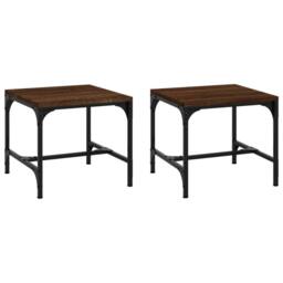 Berkfield Home Side Tables 2 pcs Brown Oak 40x40x35 cm Engineered Wood - Size: 40 x 40 x 35 cm - thumbnail 2