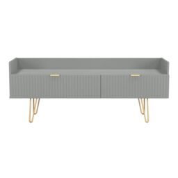 Ready Assembled 2 U Bexley 2 Drawer Coffee TV Unit (Ready Assembled) in Dark Grey - thumbnail 2
