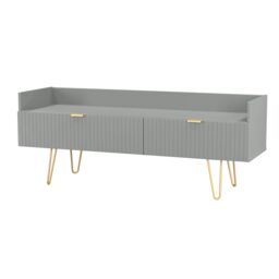 Ready Assembled 2 U Bexley 2 Drawer Coffee TV Unit (Ready Assembled) in Dark Grey - thumbnail 4
