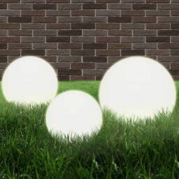 Berkfield Home 6 Piece LED Bowl Lamp Set Spherical 20/30/40 cm PMMA in White - thumbnail 1