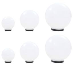 Berkfield Home 6 Piece LED Bowl Lamp Set Spherical 20/30/40 cm PMMA in White - thumbnail 2
