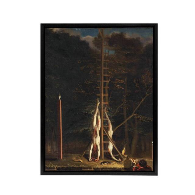"Artery8 De Baen Corpses Of The Witt Brothers Framed Canvas Wall Art Print in Brown - Size: W12"" x H16""" - image 1