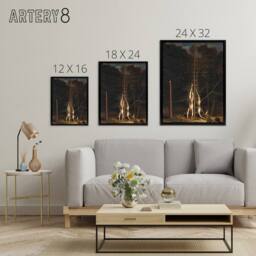 "Artery8 De Baen Corpses Of The Witt Brothers Framed Canvas Wall Art Print in Brown - Size: W12"" x H16""" - thumbnail 4
