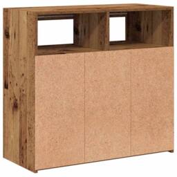 Berkfield Home Sideboard with LED Lights Old Wood 80x35x75 cm Engineered Wood in Brown - Size: 80 x 35 x 75 cm - thumbnail 9