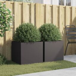 Berkfield Home Planters 2 pcs Black 49x47x46 cm Steel - Size: 49 x 47 x 46 cm - thumbnail 3