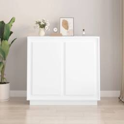 Berkfield Home Sideboard White 80x34x75 cm Engineered Wood - Size: 80 x 34 x 75 cm - thumbnail 2