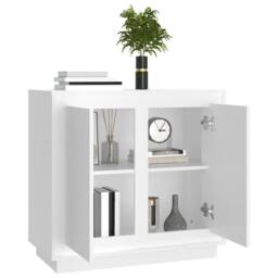 Berkfield Home Sideboard White 80x34x75 cm Engineered Wood - Size: 80 x 34 x 75 cm - thumbnail 4