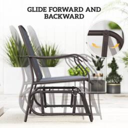 Wyld Haus Banafa 3 Piece Outdoor Glider Bistro Set 2 Grey Chairs & Matching - thumbnail 4