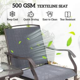 Wyld Haus Banafa 3 Piece Outdoor Glider Bistro Set 2 Grey Chairs & Matching - thumbnail 5