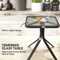 Wyld Haus Banafa 3 Piece Outdoor Glider Bistro Set 2 Grey Chairs & Matching - thumbnail 8