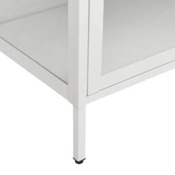 Berkfield Home Display Cabinet White 90x40x180 cm Steel & Tempered Glass - Size: 90 x 40 x 180 cm - thumbnail 8