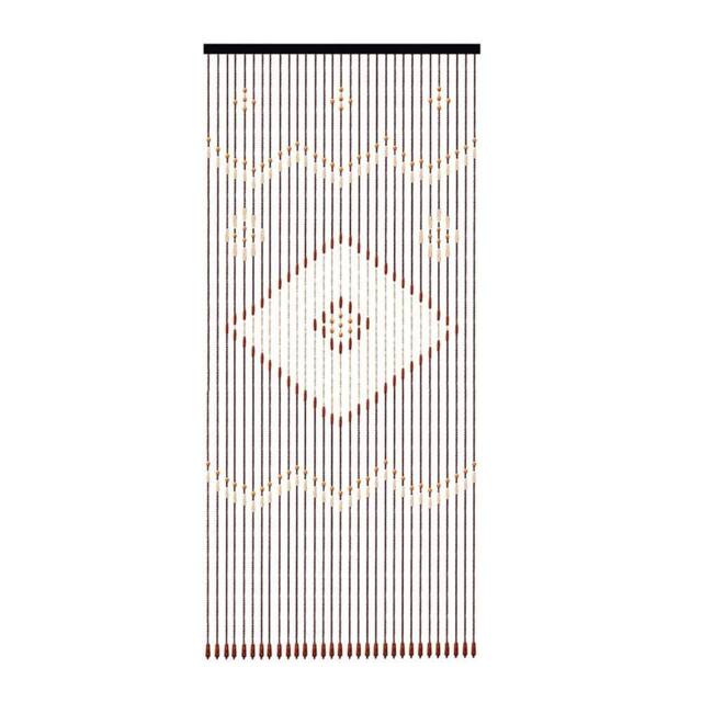 VOGREX 31 Line Natural Wood Beaded Curtain 90x208CM Bedroom - Size: 90x208 cm - image 1