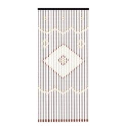 VOGREX 31 Line Natural Wood Beaded Curtain 90x208CM Bedroom - Size: 90x208 cm - thumbnail 1