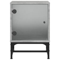 Berkfield Home Elegant Bedside Cabinets with Glass Doors 2 pcs Concrete Grey 35x - thumbnail 7