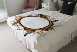 Benjamin Tate Design Paint Print Autumn Decoration Blanket in Natural - Size: 120 cm x 150 cm - thumbnail 3
