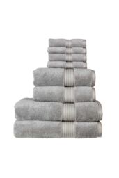 CHRISTY 'Supreme Hygro' Luxury 100% Supima Cotton 8 Piece Towel Sets in Silver