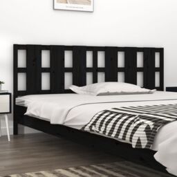 Berkfield Home Bed Headboard Black 205.5x4x100 cm Solid Wood Pine - thumbnail 1