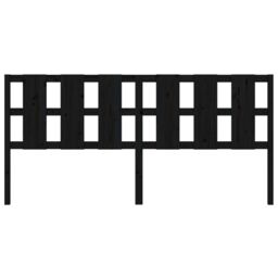 Berkfield Home Bed Headboard Black 205.5x4x100 cm Solid Wood Pine - thumbnail 4